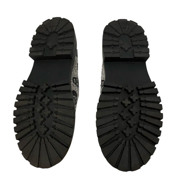 Betsey Johnson Nico Rhinestone Mary Jane Loafers 9M Skull Print Chunky Lug Sole - Picture 6 of 8